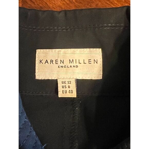 Karen Millen woman’s 8 black sleek fix and flare shirt sleeves classic dress - Picture 7 of 9